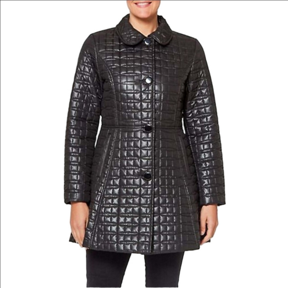 kate spade Jackets & Blazers - Kate Spade Quilted Puffer Coat XS Black Winter Parka Bow Back Feminine Elegance